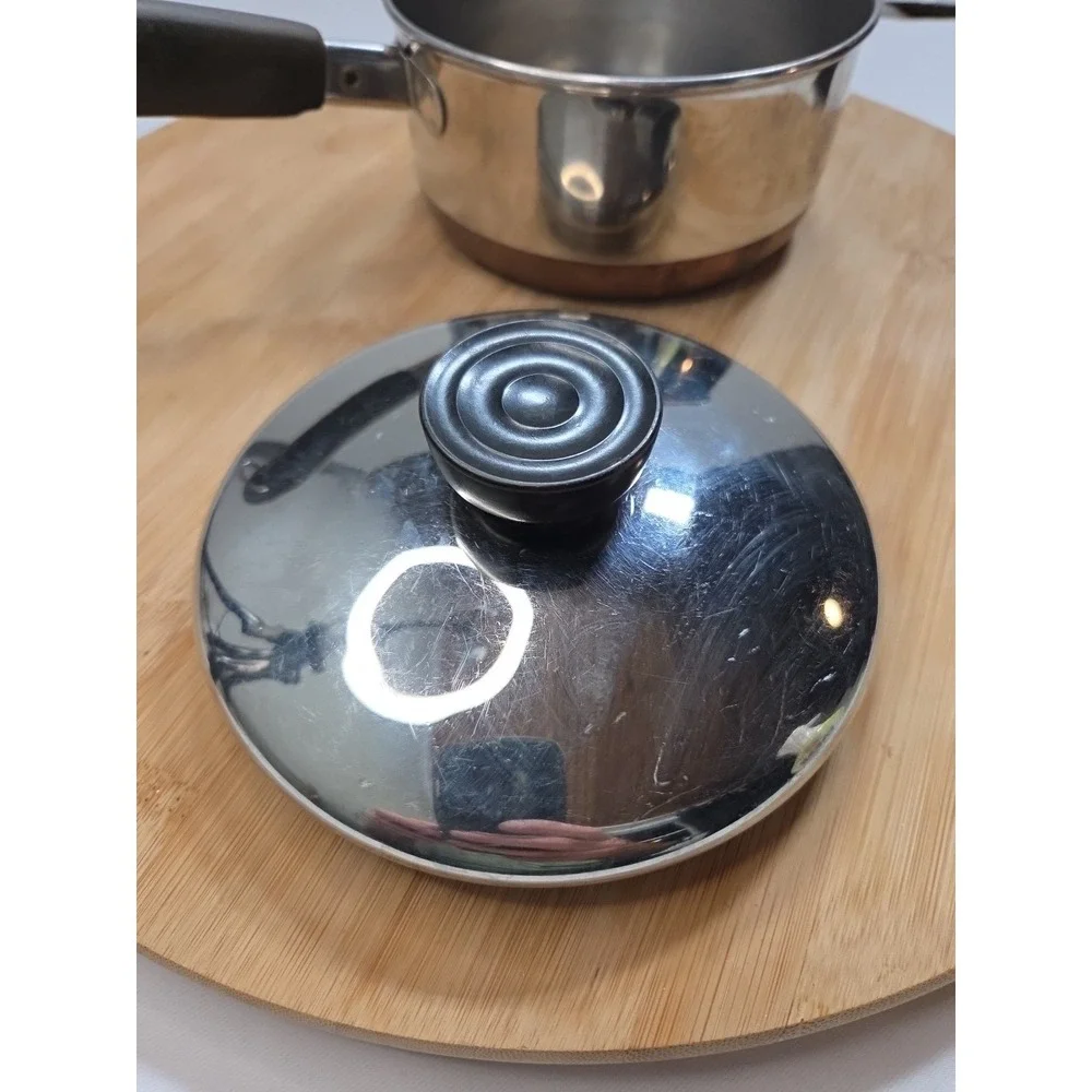 Revere Ware 1801 1 Qt Saucepan w/Lid Copper Clad Bottom USA Vintage Pot